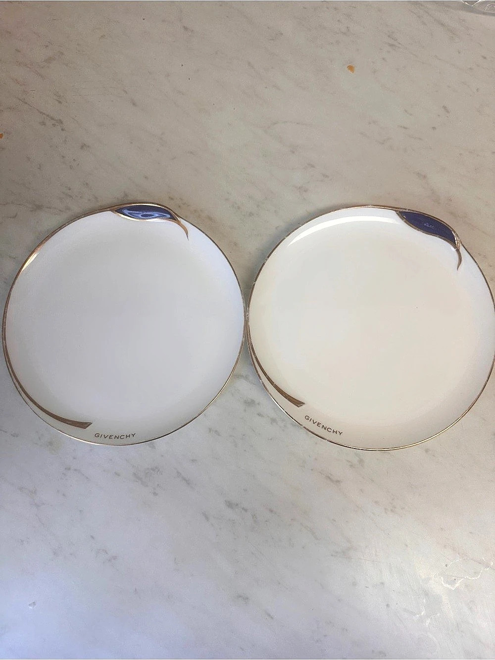 Givenchy Bone China Gold Rim Dinner Plates